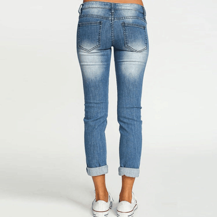 Women's Tailored Denim Slim Fit Pants - THAT FASHION STORE