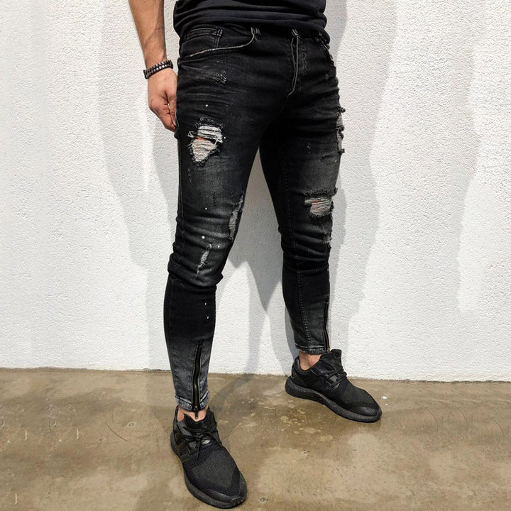 Men's Distressed Denim Pants - THAT FASHION STORE