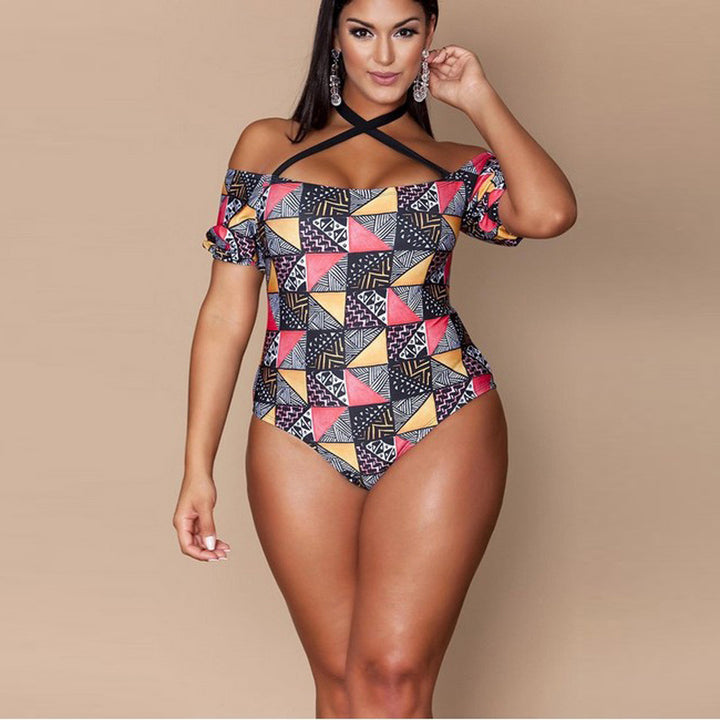 Plus Size Geometric Pattern Bikini for Women - THAT FASHION STORE