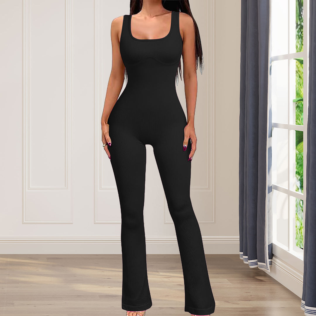 Seamless Thread Sling One-piece Bell-bottom Pants - THAT FASHION STORE