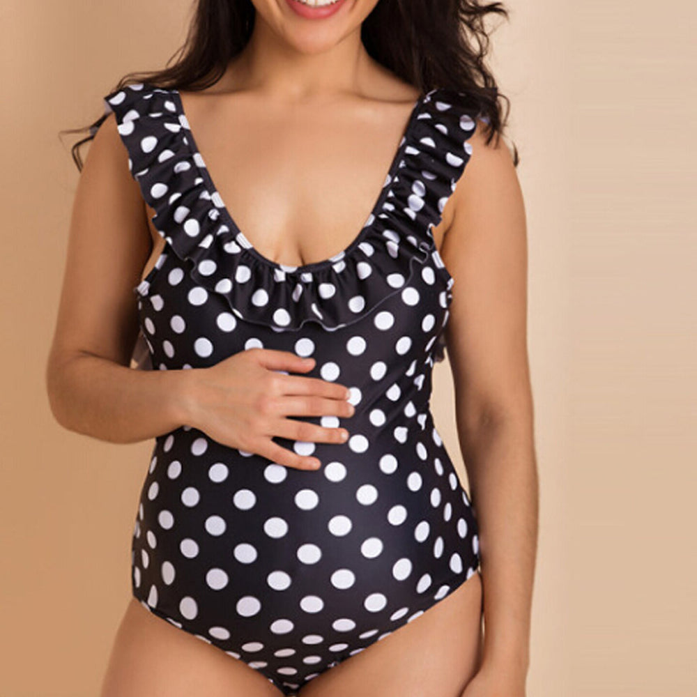 Pregnant women one-piece polka dot swimsuit-THAT FASHION STORE