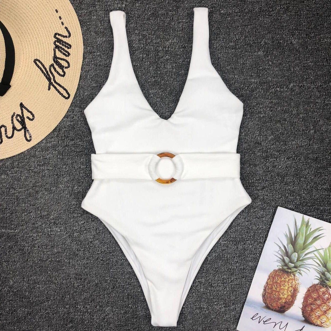 Women White Swimsuit-THAT FASHION STORE