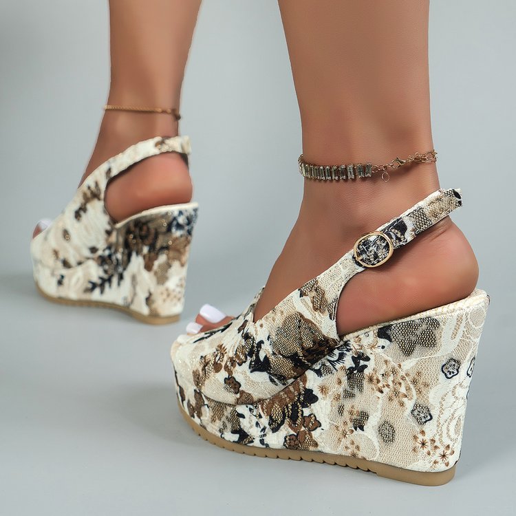 Embroidered Plus Size Wedge Sandals with Height Enhancement in European and American Styles - THAT FASHION STORE