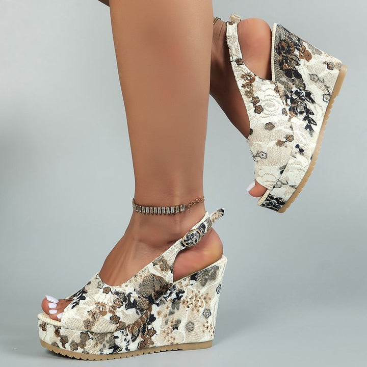 Embroidered Plus Size Wedge Sandals with Height Enhancement in European and American Styles - THAT FASHION STORE