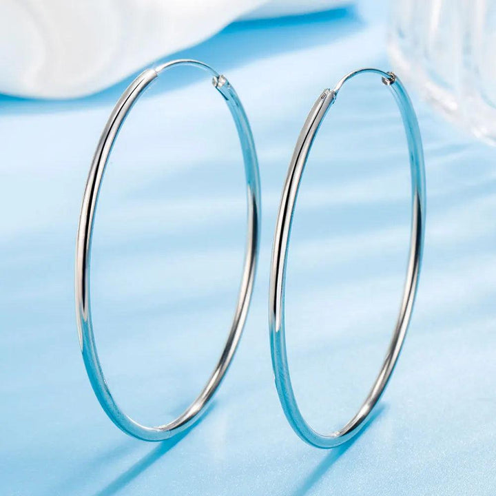 3/4/5/6CM Round Hoop Earrings 925 Sterling Silver For Women Party Luxury Jewelry Accessories 2024 Trend Argent 925 Jewellery-THAT FASHION STORE