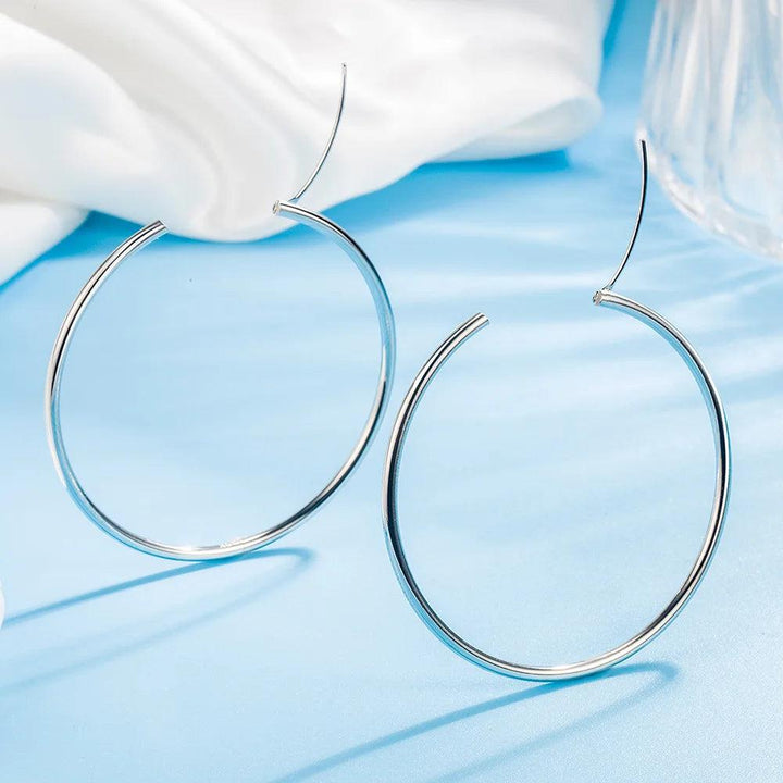 3/4/5/6CM Round Hoop Earrings 925 Sterling Silver For Women Party Luxury Jewelry Accessories 2024 Trend Argent 925 Jewellery-THAT FASHION STORE