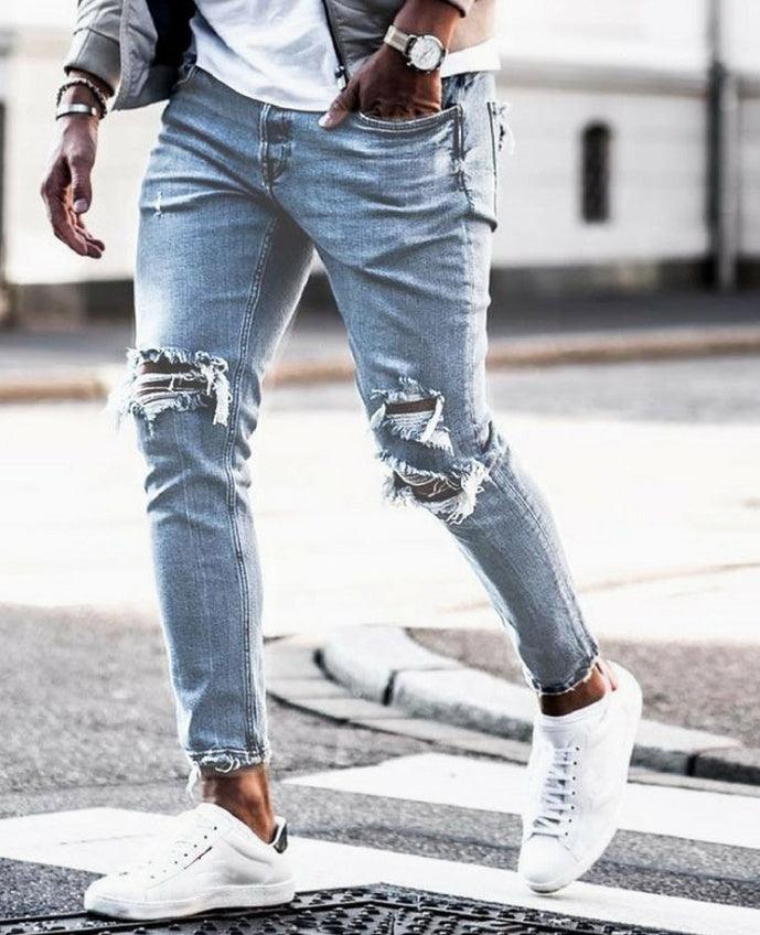 New Ripped Skinny Jeans mens Streetwear-THAT FASHION STORE