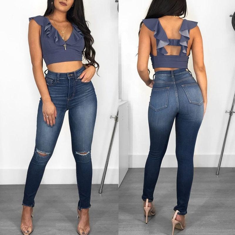 Tight-fitting hip-lifting fashion women's jeans-THAT FASHION STORE