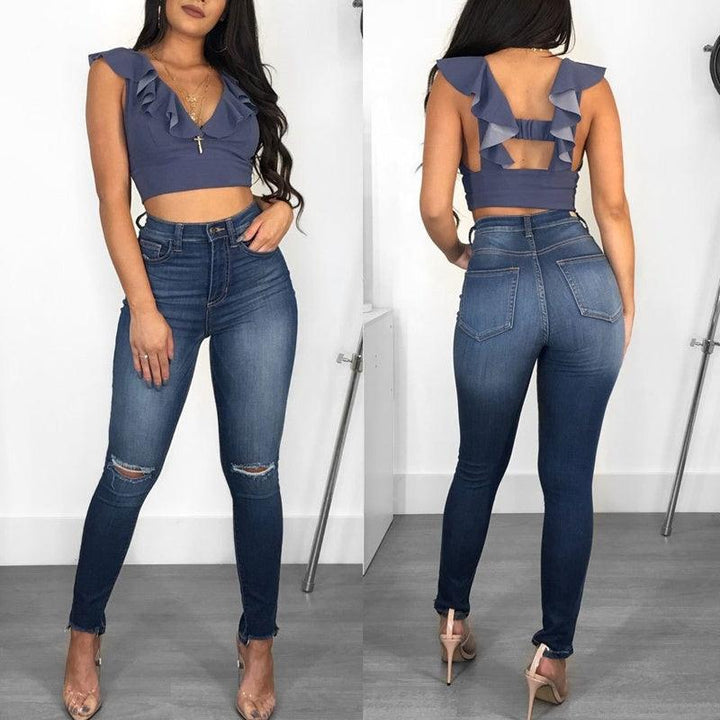 Tight-fitting hip-lifting fashion women's jeans-THAT FASHION STORE