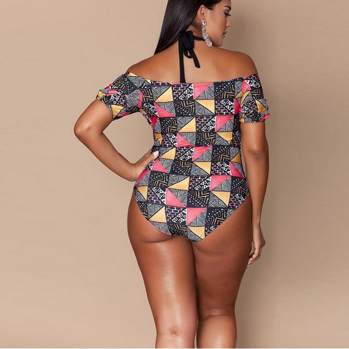 Plus Size Geometric Pattern Bikini for Women - THAT FASHION STORE