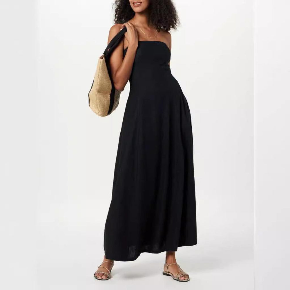 Fashion Tube Top Women Solid Color Dress-THAT FASHION STORE