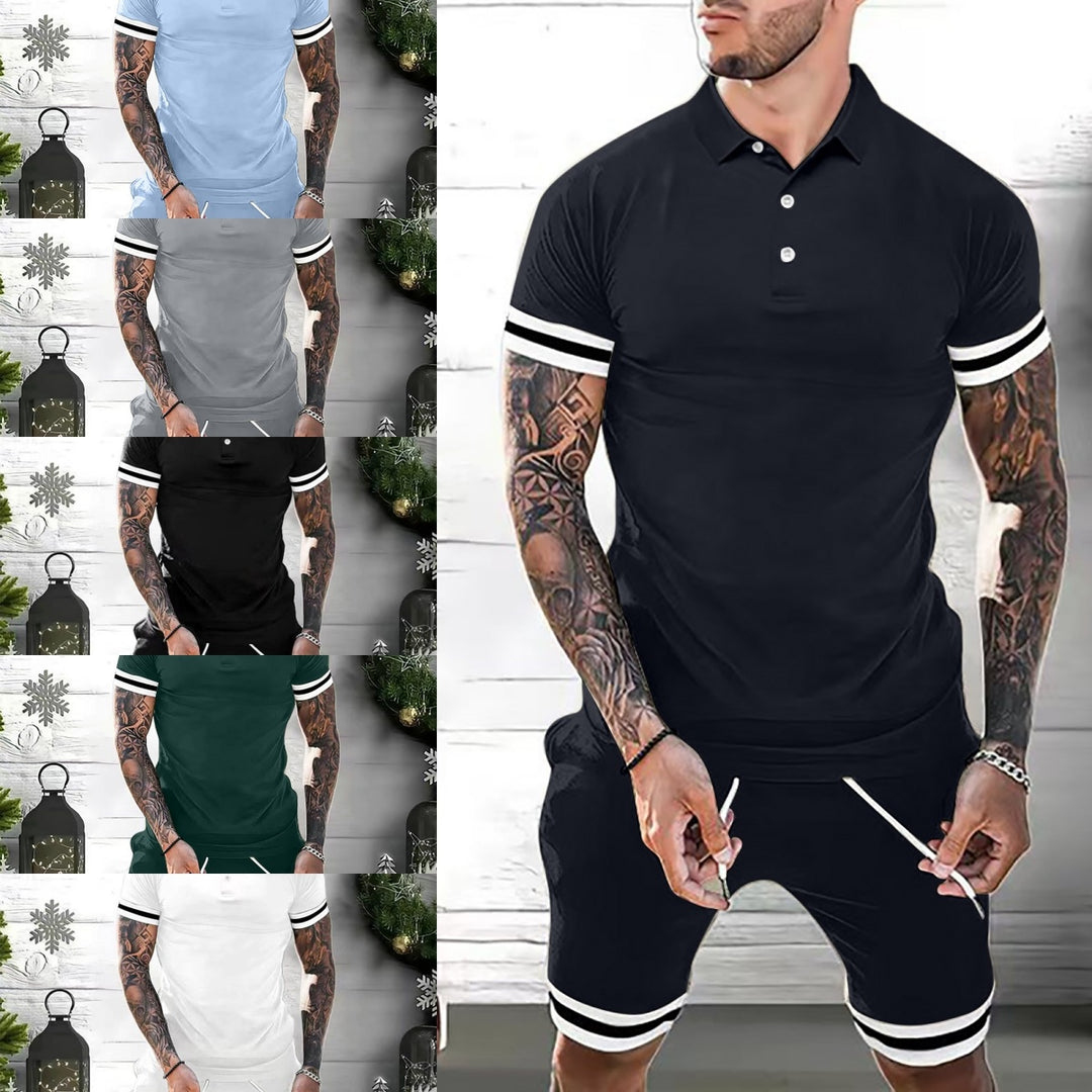 Men's Casual Summer 2-Piece Polo Shirt and Shorts Set - Stylish Athletic Tracksuit - THAT FASHION STORE