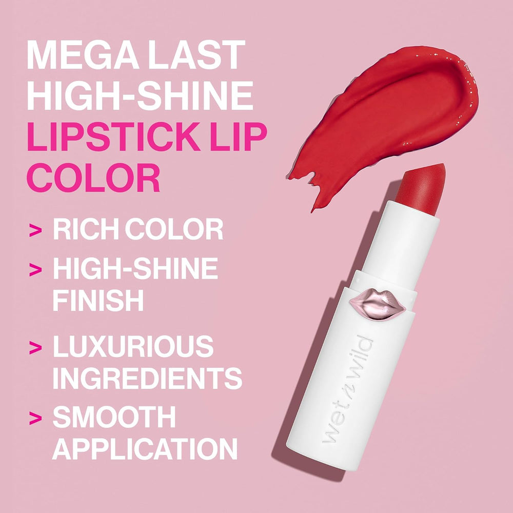 Mega Last High-Shine Lipstick Lip Color, Infused with Seed Oils for a Nourishing High-Shine, Buildable & Blendable Creamy Color, Cruelty-Free & Vegan - Rosé and Slay