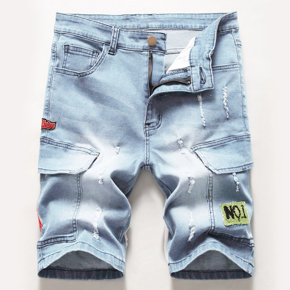 Men's Fashion Ripped Slim Denim Shorts-THAT FASHION STORE