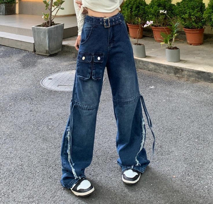 Vintage High Waist Loose Wide Leg Jeans-THAT FASHION STORE