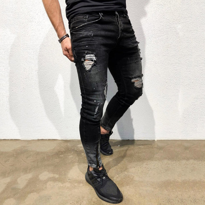 Men's Distressed Denim Pants - THAT FASHION STORE