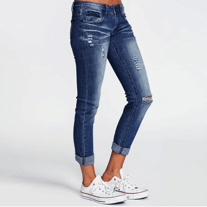 Women's Tailored Denim Slim Fit Pants - THAT FASHION STORE