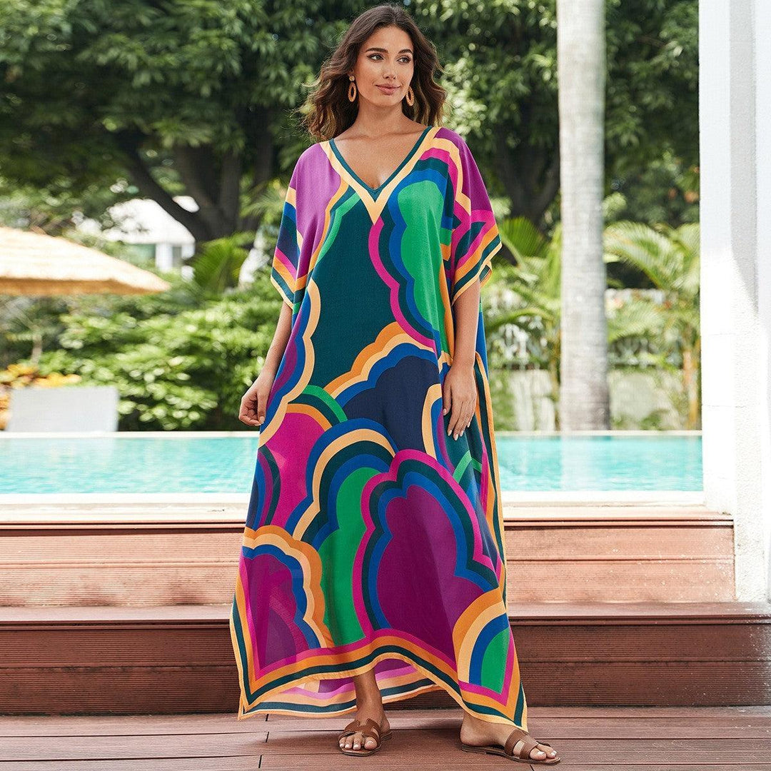 Plus Size Robe Blouse Beach Bikini Vacation Coat Dress Women-THAT FASHION STORE