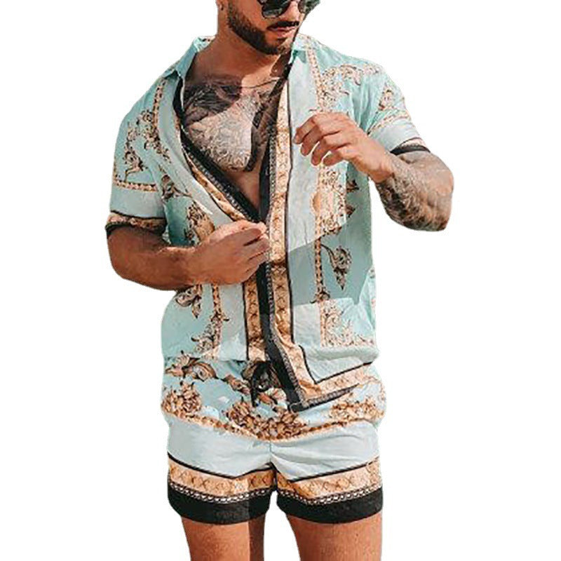 Loose Shirt Casual Men's Shorts Short Sleeve Suit-THAT FASHION STORE