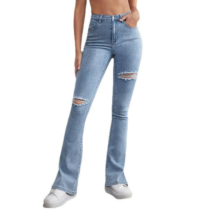 Women's High Waist Jeans Slim Micro Horn-THAT FASHION STORE