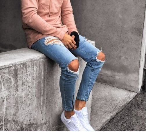 Distressed Stretch-Fit Jeans - THAT FASHION STORE