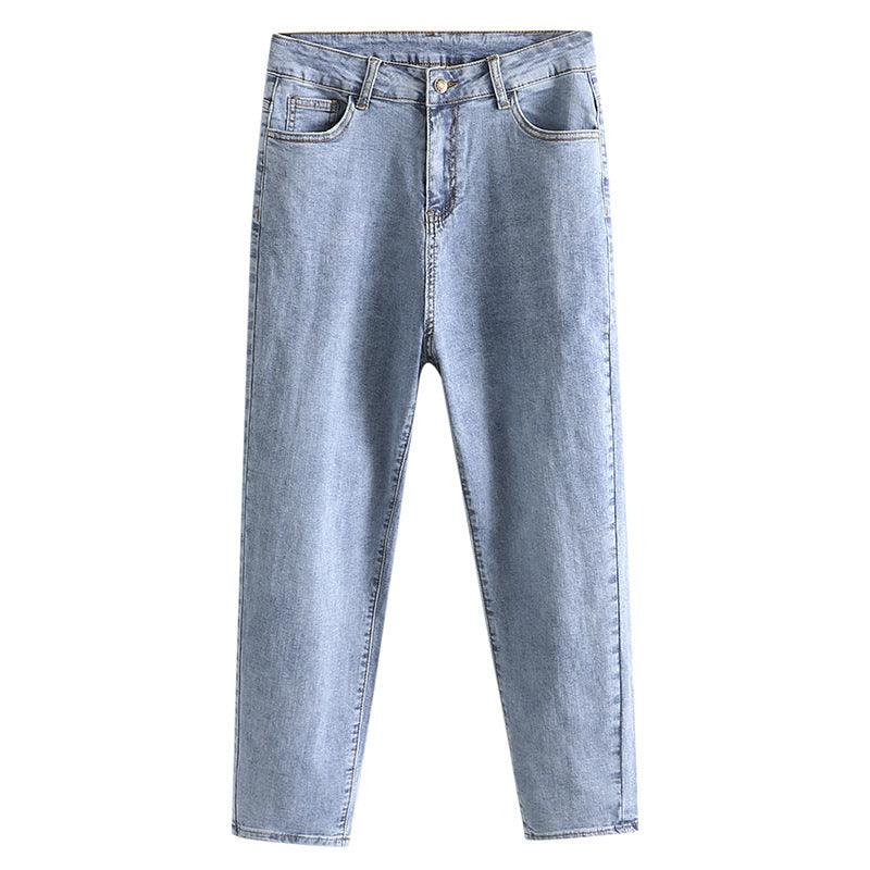 Women's Fashion Loose Straight High Waist Stretch Jeans-THAT FASHION STORE