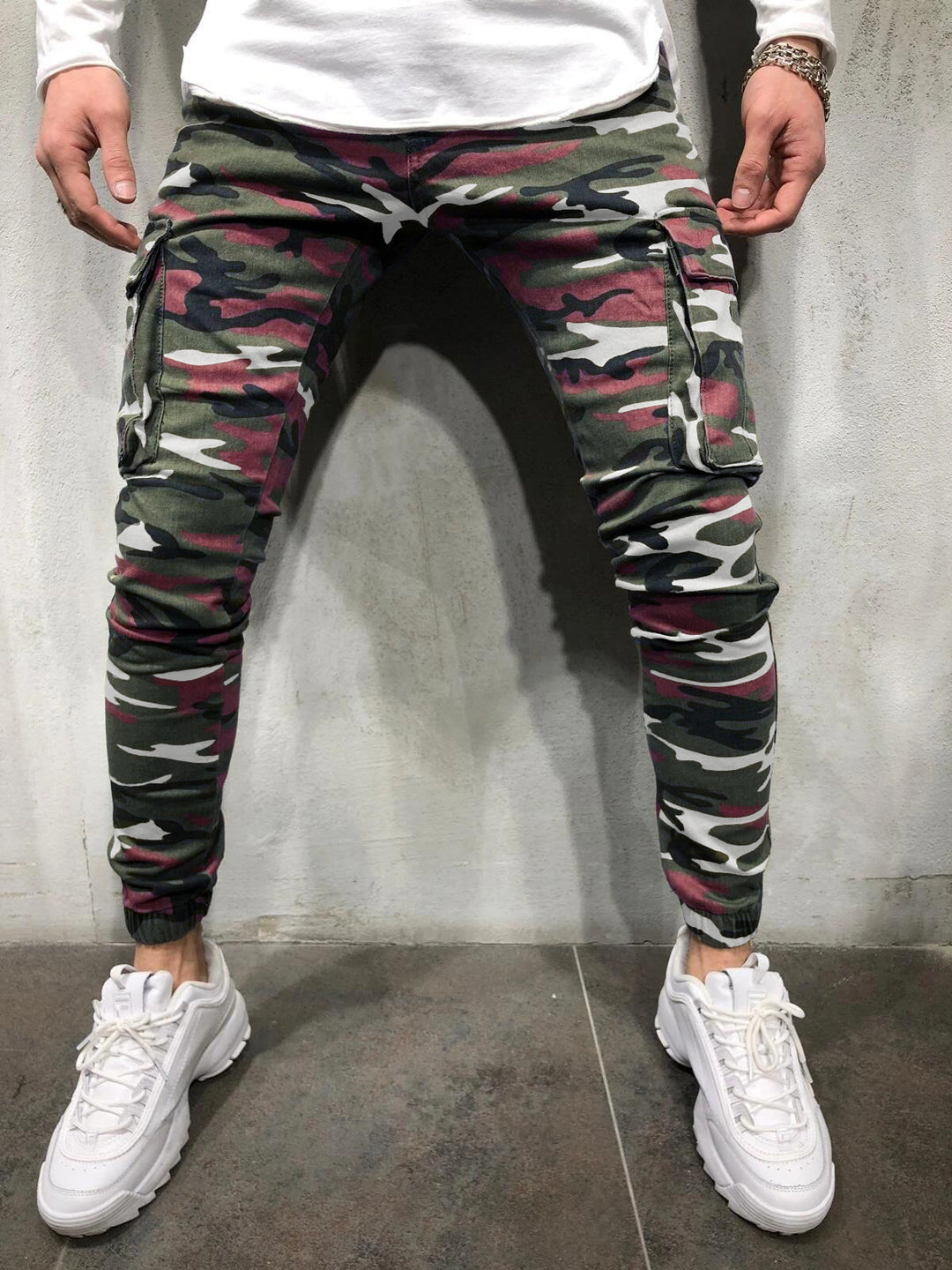 Men's Multi Pocket Stretch Jeans Camouflage Cargo Jeans-THAT FASHION STORE