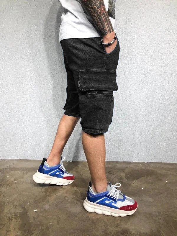 Straight Men's Five-Point Pants Popular Overalls Denim Shorts-THAT FASHION STORE