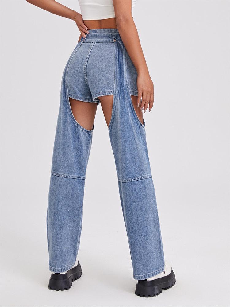 Street Jeans Women's Straight Ripped Trousers-THAT FASHION STORE