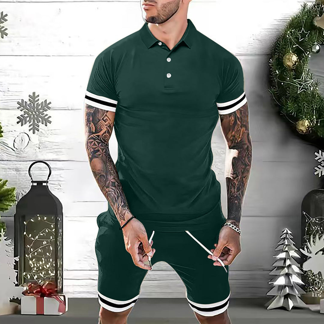 Men's Casual Summer 2-Piece Polo Shirt and Shorts Set - Stylish Athletic Tracksuit - THAT FASHION STORE