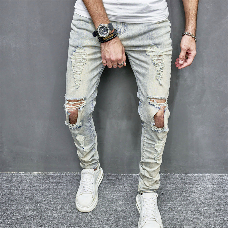 Skinny Motorcycle Jeans Men's Fashion-THAT FASHION STORE