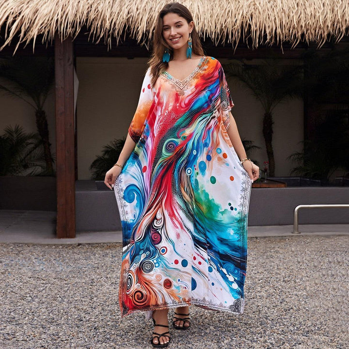 Plus Size Robe Blouse Beach Bikini Vacation Coat Dress Women-THAT FASHION STORE