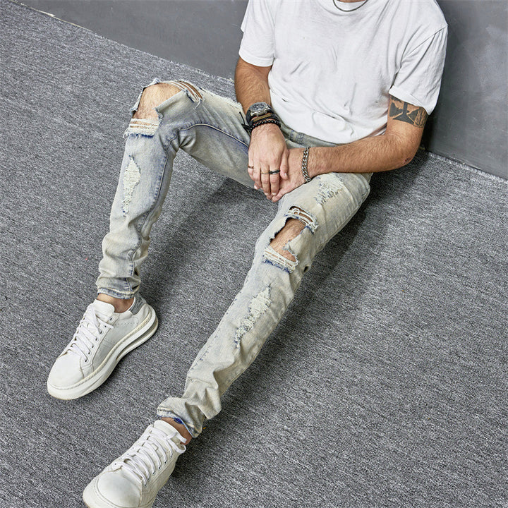 Skinny Motorcycle Jeans Men's Fashion-THAT FASHION STORE