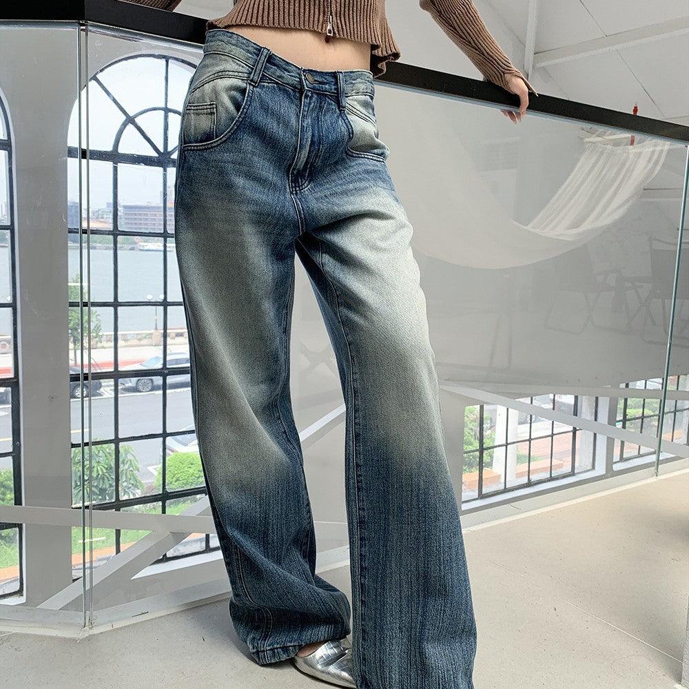 Women's Low Waist Retro Wide Leg Jeans-THAT FASHION STORE