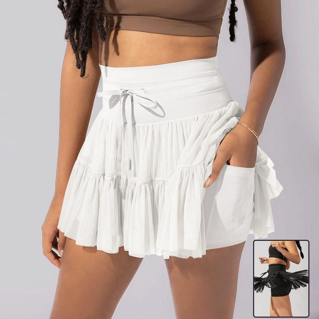 High Waist Dress Lace-up Sports Skirt With Anti-exposure Safety Pants Summer Fashion Pleated Skirt Womens Clothing-THAT FASHION STORE