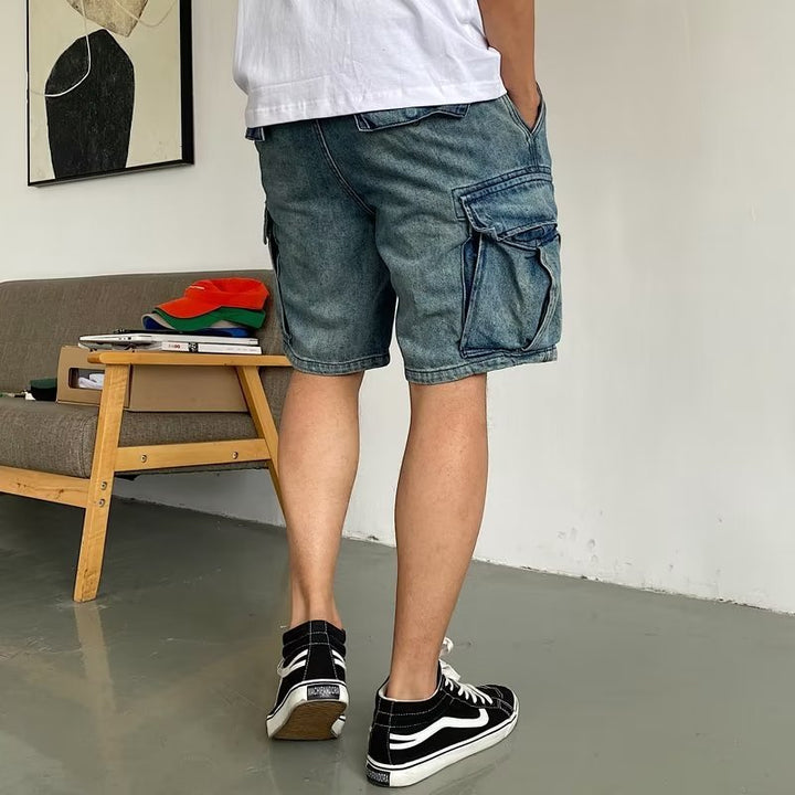 High-End Casual Denim Workwear Shorts for Men with Pockets - THAT FASHION STORE