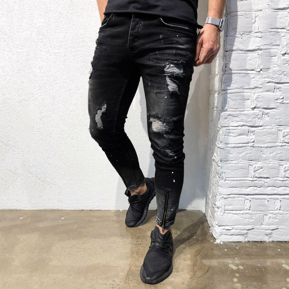 Men's Distressed Denim Pants - THAT FASHION STORE