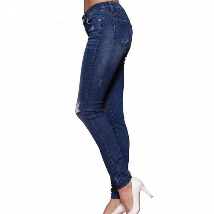 Ripped Stretch Skinny Jeans Fashion Women's Clothing-THAT FASHION STORE