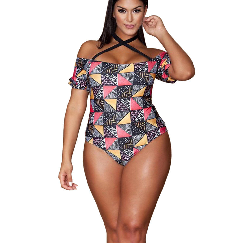 Plus Size Geometric Pattern Bikini for Women - THAT FASHION STORE