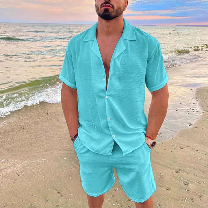 Loose Shirt Casual Men's Shorts Short Sleeve Suit-THAT FASHION STORE