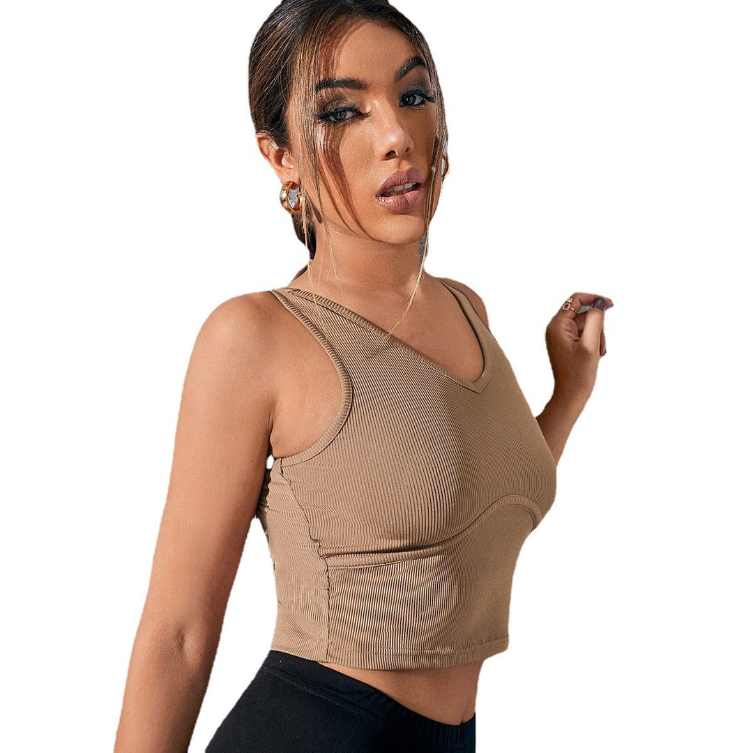 Tube Top V-Neck Camisole Cropped Crop Top-THAT FASHION STORE