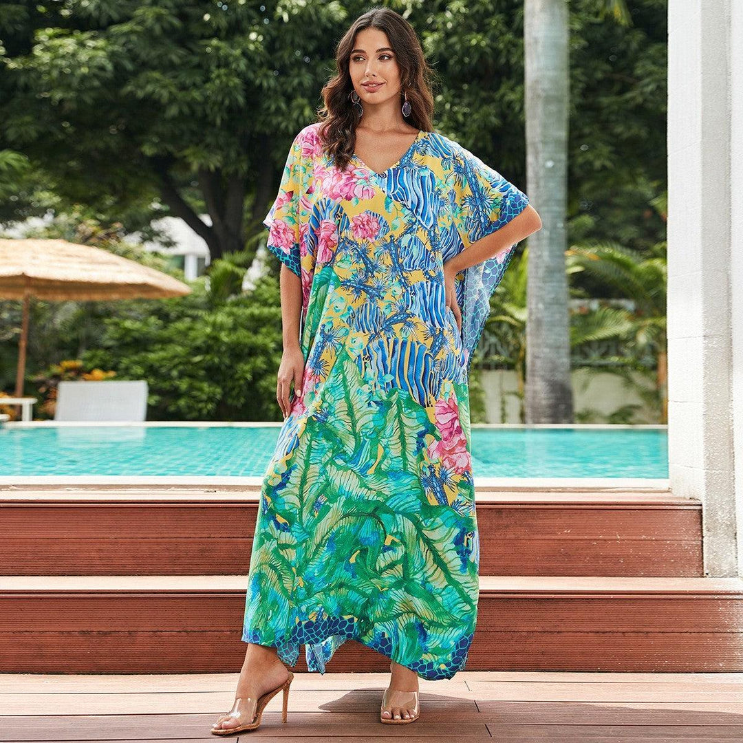 Plus Size Robe Blouse Beach Bikini Vacation Coat Dress Women-THAT FASHION STORE