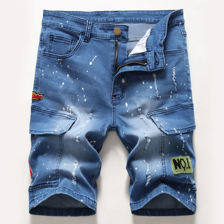 Men's Fashion Ripped Slim Denim Shorts-THAT FASHION STORE