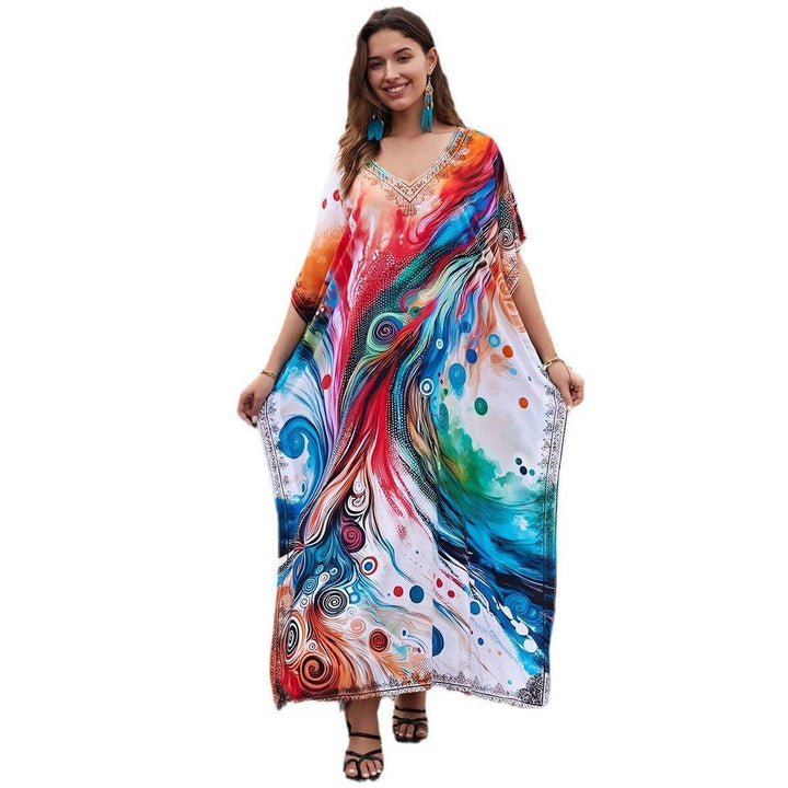 Plus Size Robe Blouse Beach Bikini Vacation Coat Dress Women-THAT FASHION STORE