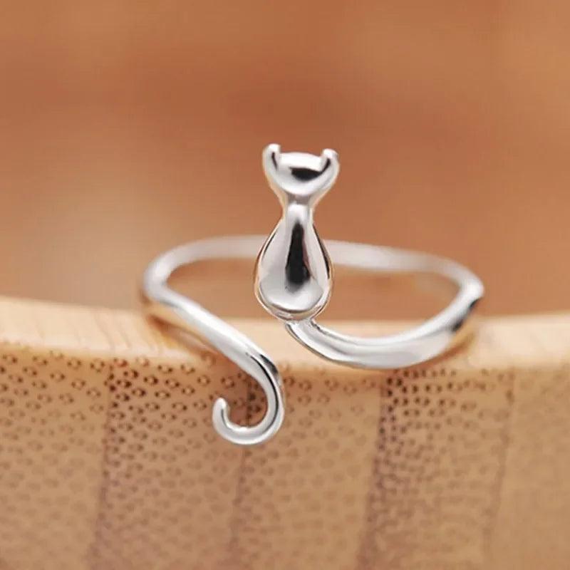 925 Sterling Silver Cat Rings For Women Engagement Luxury Designer Jewelry Female Offers With Free Shipping Jewellery-THAT FASHION STORE