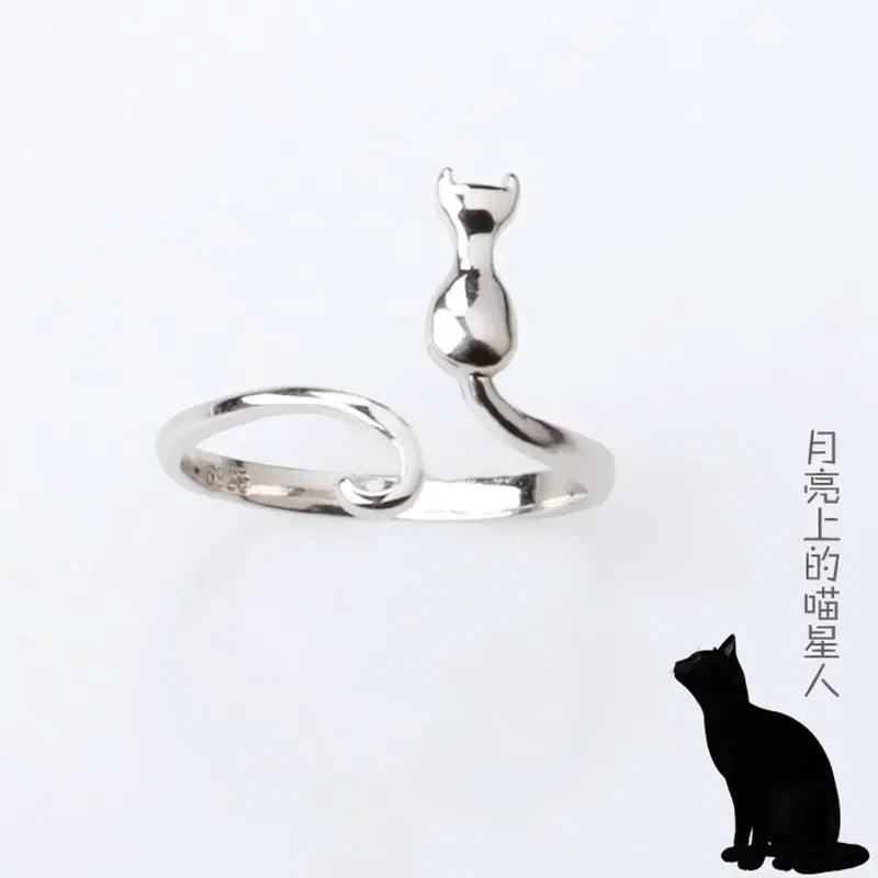 925 Sterling Silver Cat Rings For Women Engagement Luxury Designer Jewelry Female Offers With Free Shipping Jewellery-THAT FASHION STORE