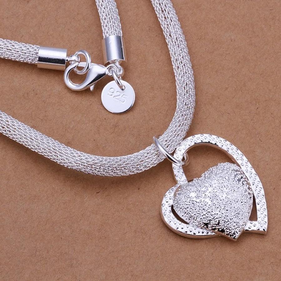 925 Sterling Silver Necklace Gorgeous Charm Fashion Heart Wedding Lady Love for Women Noble Luxury 18 Inches 45cm Jewelry-THAT FASHION STORE