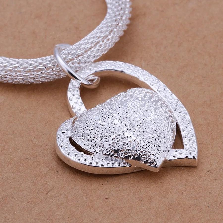 925 Sterling Silver Necklace Gorgeous Charm Fashion Heart Wedding Lady Love for Women Noble Luxury 18 Inches 45cm Jewelry-THAT FASHION STORE