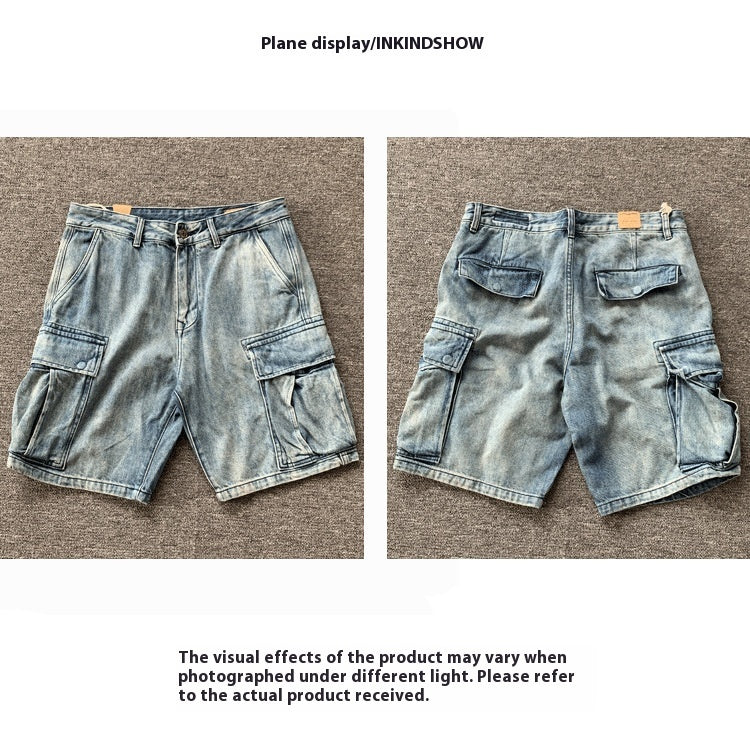 High-End Casual Denim Workwear Shorts for Men with Pockets - THAT FASHION STORE