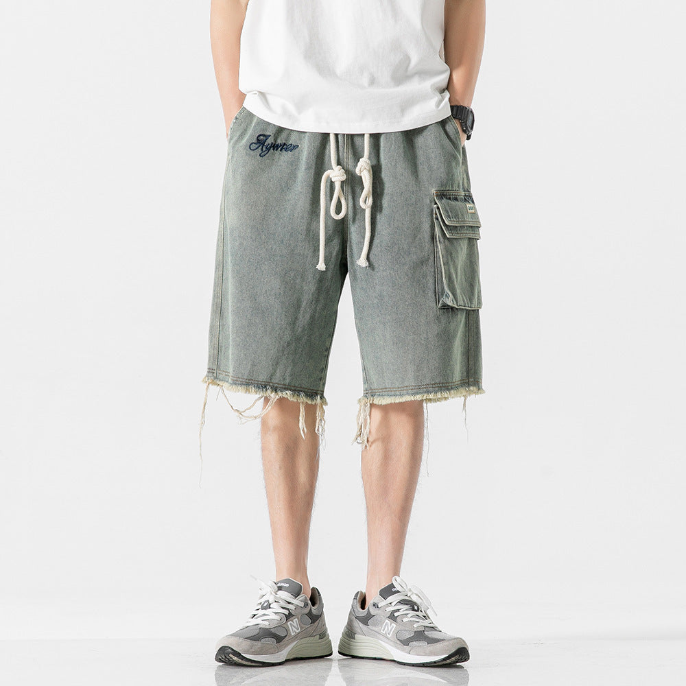 Fashion Work Clothes Denim Shorts Men's Punk-THAT FASHION STORE